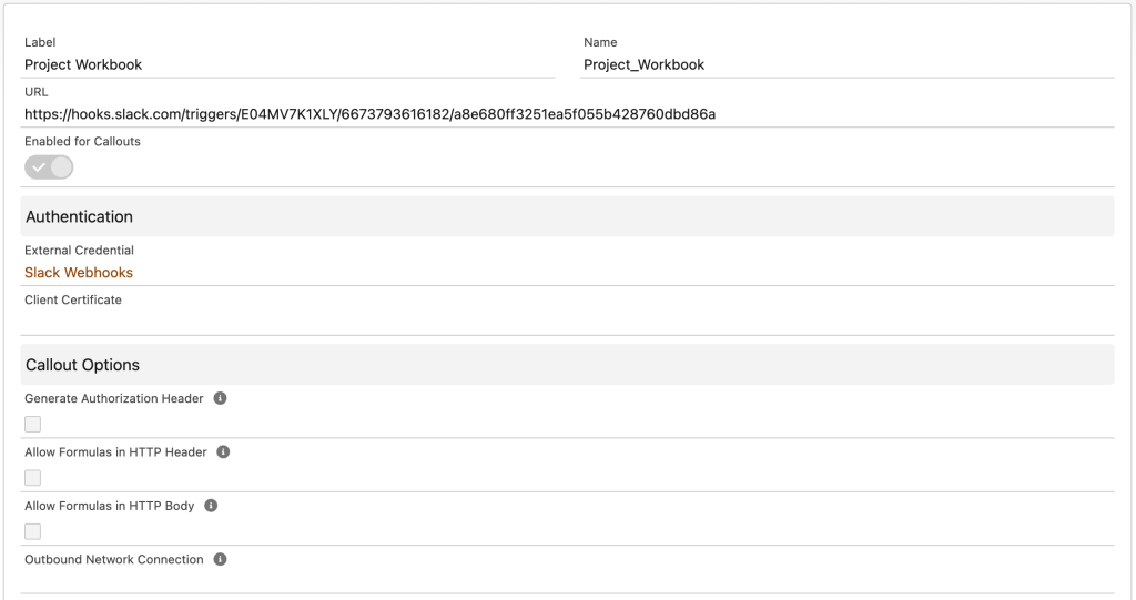 Enabling Slack Webhook Workflows